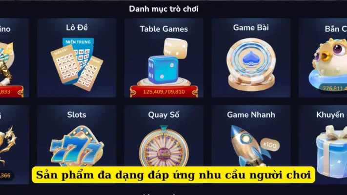 Sản phẩm đa dạng đáp ứng nhu cầu người chơi