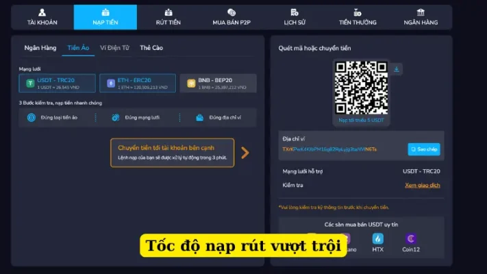 Tốc độ nạp - rút vượt trội